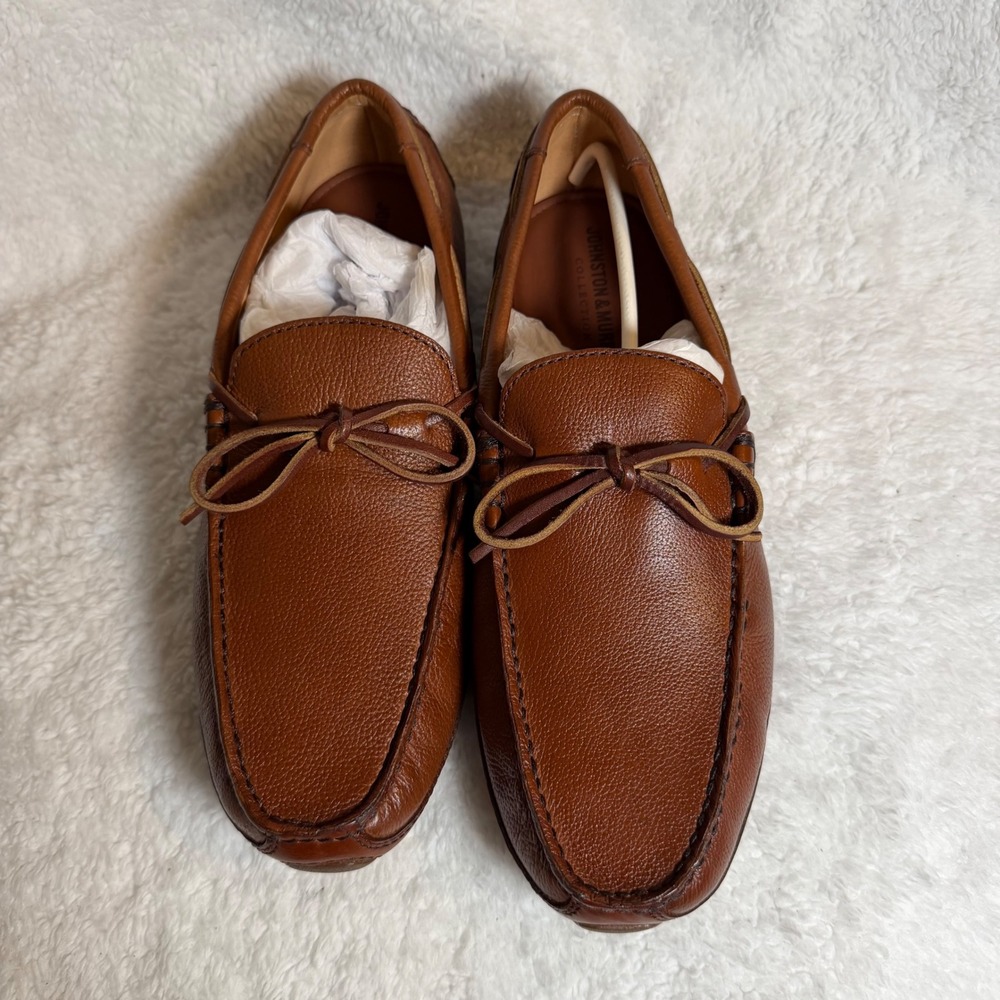 Johnston & Murphy‎ Damon Mahogany Italian Calfskin Driver Loafers Mens 8.5M